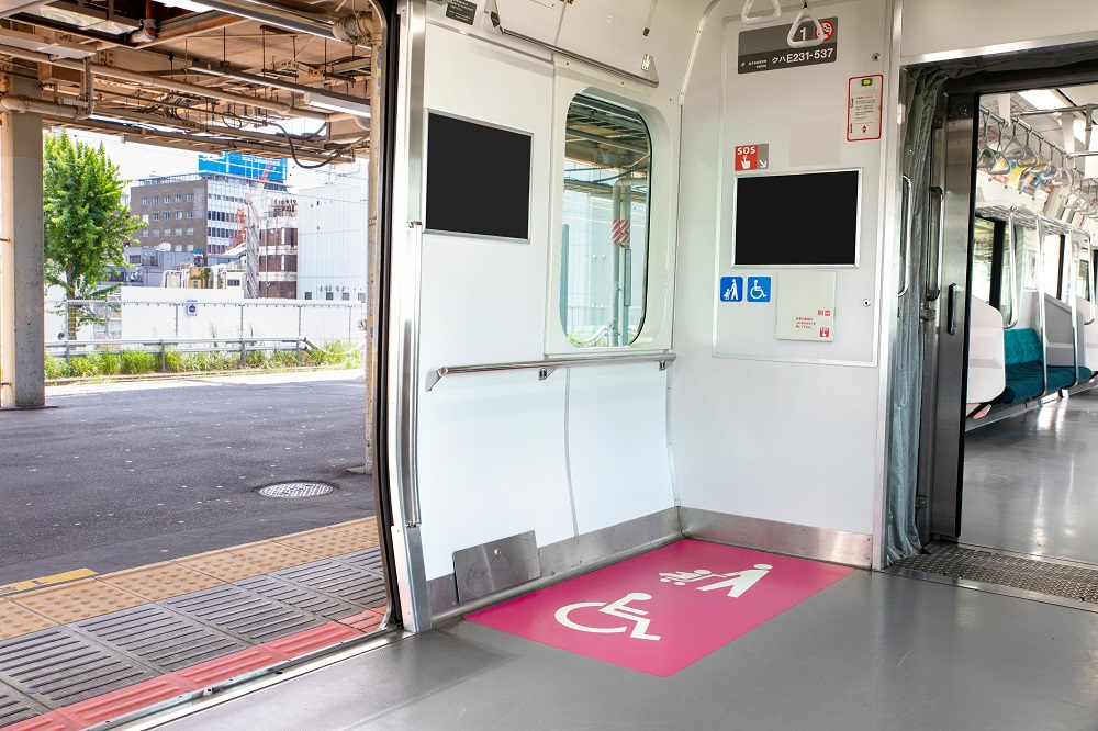 電車内のはっきりとした優先スペース