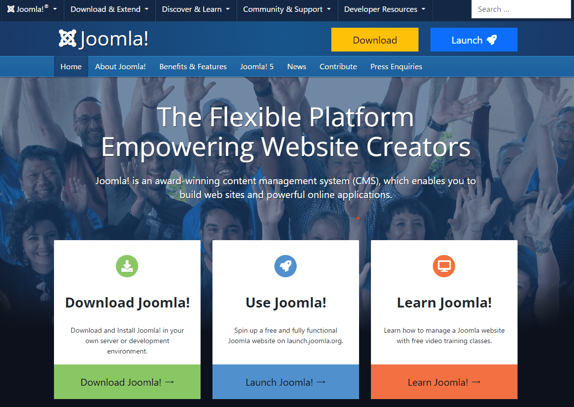 Joomla！のサイトトップ