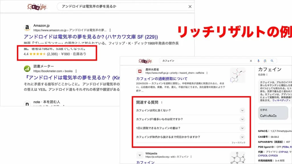 強調スニペットとリッチリザルト(リッチスニペット)の違い