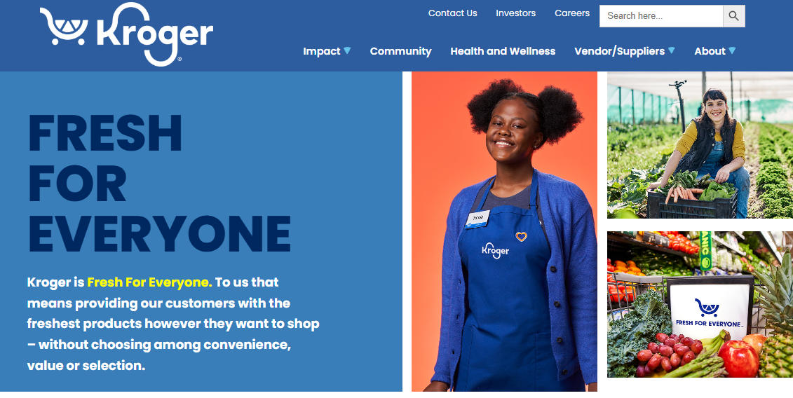 Krogerのサイトスクショ