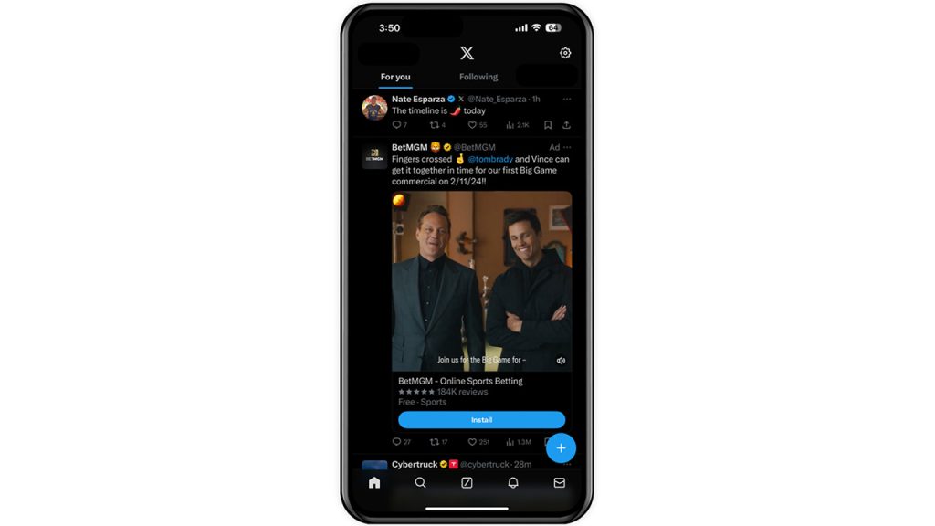 X(Twitter)広告の種類「タイムラインテイクオーバー」