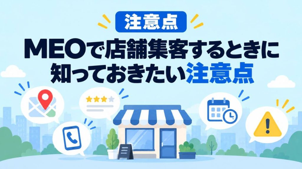 MEOで店舗集客するときに知っておきたい注意点のイメージ画像