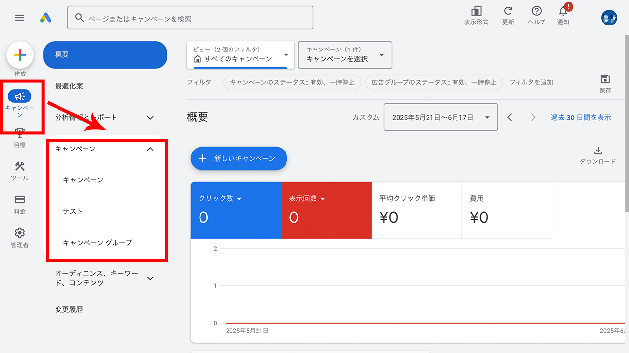 Google広告のキャンペーンを変更する方法1
