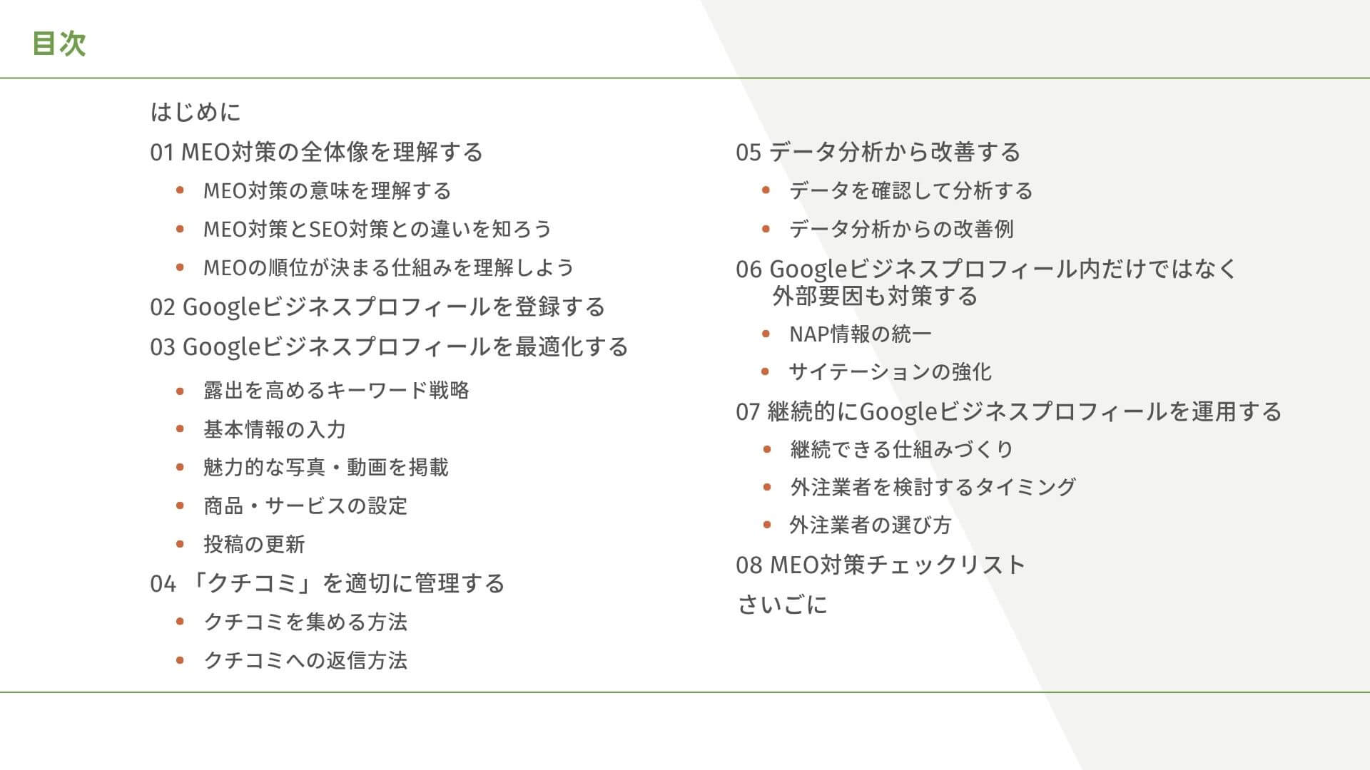 MEO対策の教科書2ページ目