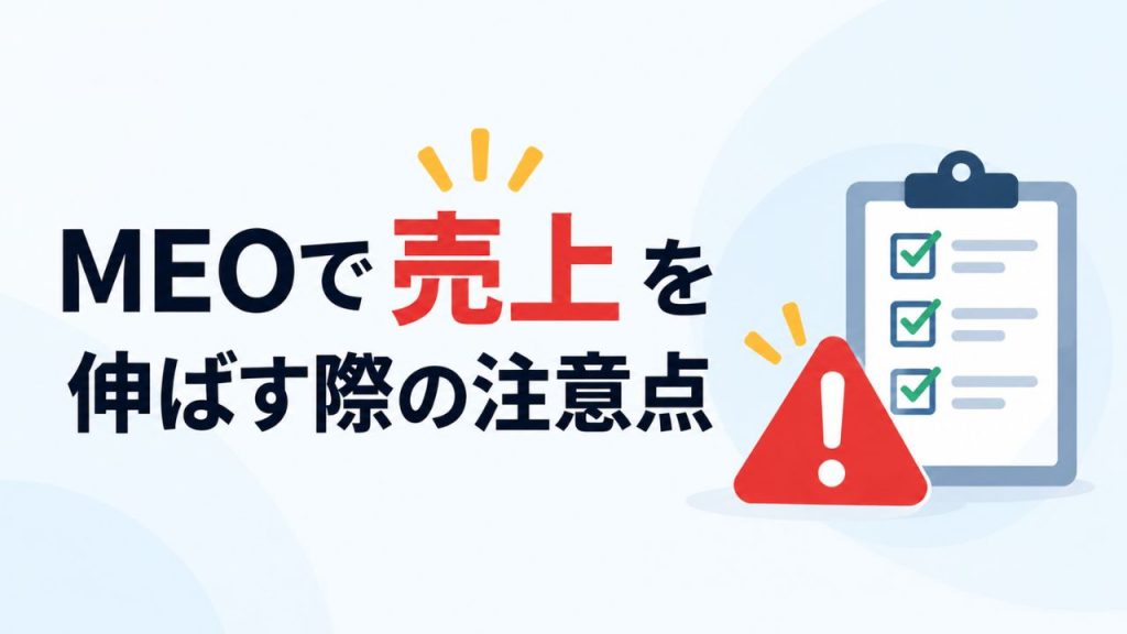 MEOで売上を伸ばす際の注意点のイメージ画像