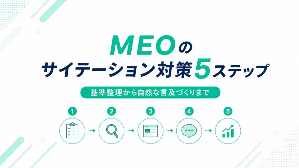 MEOのサイテーション対策5ステップのイメージ画像